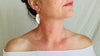 White Agate and 24kt Gold Plated Earrings. Sterling Silver Base. 2334