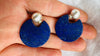 Lapis Lazuli Flat Hoop Earrings. Atelier Aadya. 2835