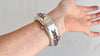 Sterling Silver and Garnet Indian Bangle. 0827