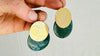 Guatemalan Jade Earrings. 24 kt Gold Plated Sterling Silver. 2511