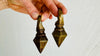 Antique Dayak Brass Tribal Earrings. Borneo. Gauged Ear Weights. Ear Pendants 4289