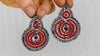 Vintage Oaxacan Filigree & Coral Earrings Hoops. Sterling Silver. Mexico. Frida Kahlo - Aadya Bazaar