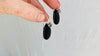 Onyx and Flower Earrings. Sterling Silver