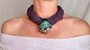 Kewa Pueblo Pendant on Multi-Strand Necklace. Shell, Turquoise, Glass, Silver.