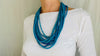 Vintage African Multi Strand Necklace. Ghana. Blues.
