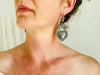 Oaxaca Silver Earrings. Sacred Heart. Mexico. Frida Kahlo