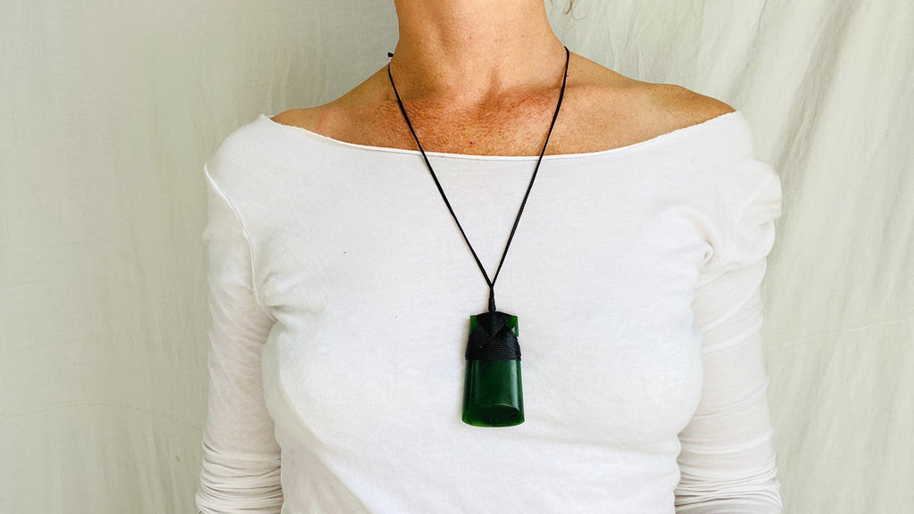 Large Maori Pounamu Toki Pendant. Greenstone Jade. Adze. New Zealand Nephrite Pendant