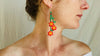 Huichol Beaded Flower Earrings. Mexico.