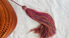 Leather Bag. Adjustable Strap. Zinacantan Tassels - Aadya Bazaar