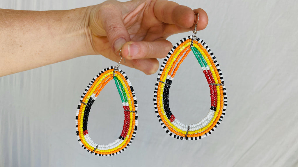 Masaai Beaded Earrings. Extra Large!!
