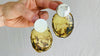 Large Amber & Silver Earrings. Sterling Silver 0031