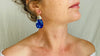 Lapis Lazuli & Sterling Silver Drop Earrings. - Aadya Bazaar