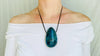Blue Apatite and Silver Pendant Necklace. - Aadya Bazaar
