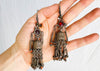 Vintage Uzbek Bukhara Silver Jumkha Earrings Silver.
