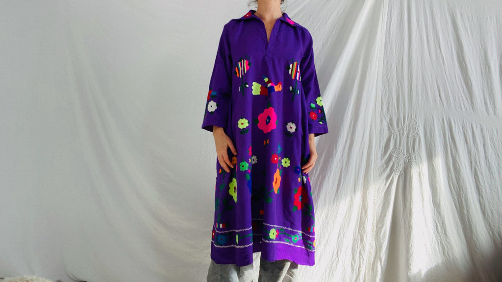 Vintage Suzani Dress. S-L. Uzbek