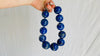 Lapis Beaded Necklace. Huge Spheres. 0055
