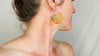 Amber Hoop Earrings. Sterling Silver. 0249