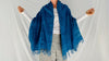 Vintage Indigo African Fringe Shawl & Wrap. Mossi - Aadya Bazaar