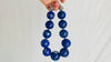 Lapis Beaded Necklace. Huge Spheres. 0051