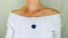Heart Pendant. Lapis and Silver Necklace. - Aadya Bazaar