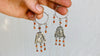 Vintage Uzbek Bukhari Earrings. Silver & Coral. 0078