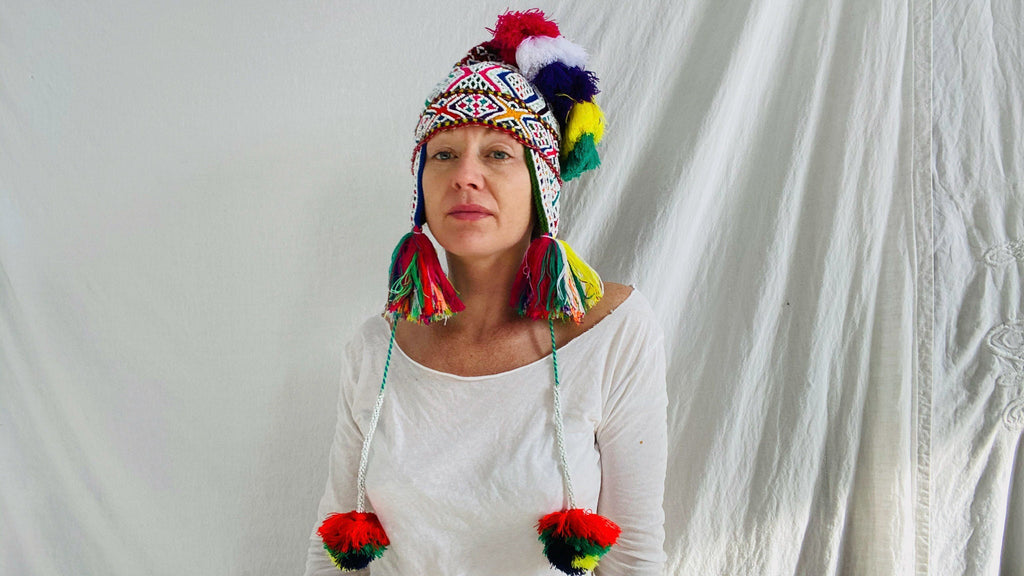 Beaded Shaman Ch'ullo Hat. Peru. Winter Hat. Chullo. 0210 - Aadya Bazaar