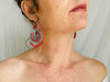 Vintage Oaxacan Filigree Earrings. Coral. Sterling Silver. Mexico. Frida Kahlo - Aadya Bazaar