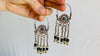 Vintage Uzbek Hoop Earrings. Bukhari Silver and Pearl Earrings. 0323