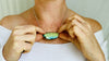 Labradorite and Silver Pendant Necklace. Snake Chain - Aadya Bazaar