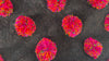 Wool Shawl. Colorful Pom Poms & Tassels. Brown. Mexico