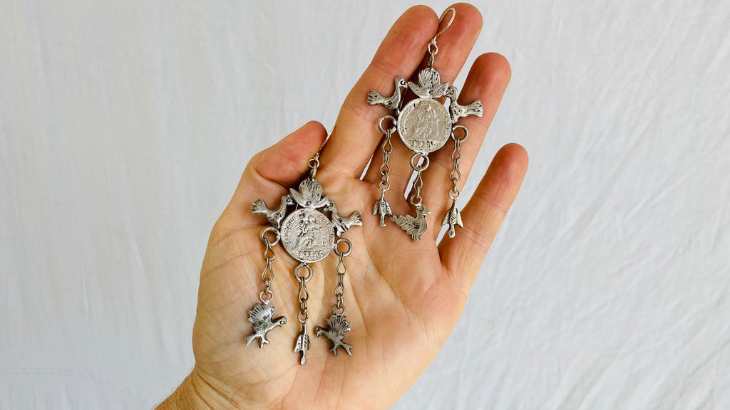 Mayan Chachal Earrings. Medallions.
