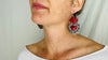 Hojalata Tin Mexican Heart Earrings. Silver Earwire