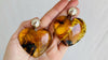 Amber Heart & Sterling Silver Earrings. Atelier Aadya. 0116