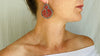 Vintage Oaxacan Filigree & Coral Earrings Hoops. Sterling Silver. Mexico. Frida Kahlo - Aadya Bazaar