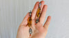 Amber & Sterling Silver Earrings. Cast Hands and Sacred Heart. 0462