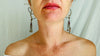Long Vintage Kashmiri Silver Earrings. Slightly Gauged. - Aadya Bazaar