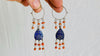 Vintage Uzbek Silver Earrings & Coral, Multan Enamel. Romantic Beauties. 0319.