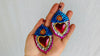 Hojalata Tin Mexican Heart Earrings. Silver Earwire - Aadya Bazaar
