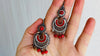 Oaxacan Filigree & Coral Earrings. Sterling Silver. Mexico. Frida Kahlo