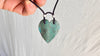 Chrysocolla Heart Pendant Necklace. Leather Cord. 0996