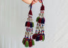 2 Large Vintage Silk Turkmen Tribal Beaded Tassels. Door or Wall Decor. 0220
