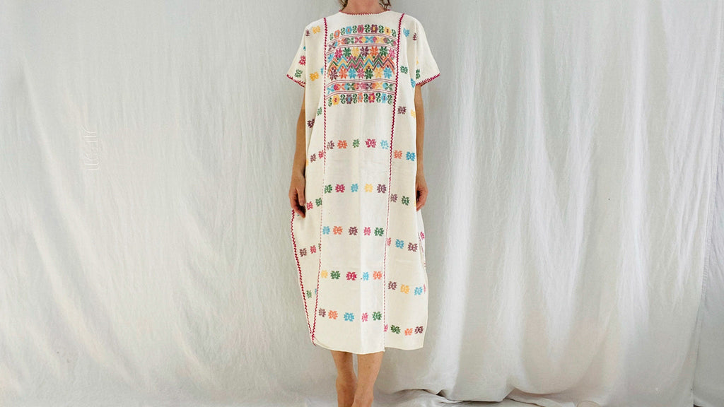 Amuzgo Huipil Dress. Hand Woven. Guerrero, Mexico. Colorful
