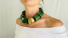 Nephrite Jade and Brass Choker Necklace.