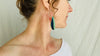 Intarsia Chrysocolla & Sterling Earrings. - Aadya Bazaar