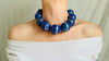 Lapis Beaded Necklace. Huge Spheres. 0055