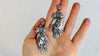 Oaxaca Silver Earrings. La Mano. Hand. Mexico. Frida Kahlo 0213
