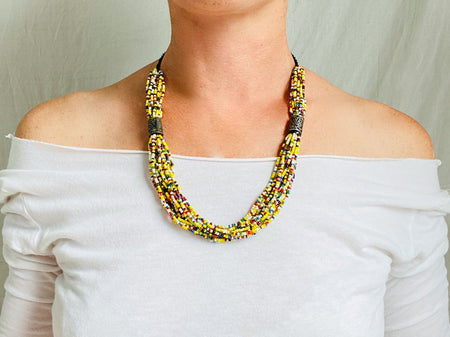 Beaded Necklace. Multistrand.