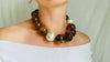 Asymm Amber Beaded Necklace. Mexican Amber. Dramatic and Gorgeous! - Aadya Bazaar