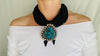 Vintage Turquoise-Like Pendant on a Multistrand Necklace.