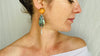 Paua, Amber & Silver Earrings.